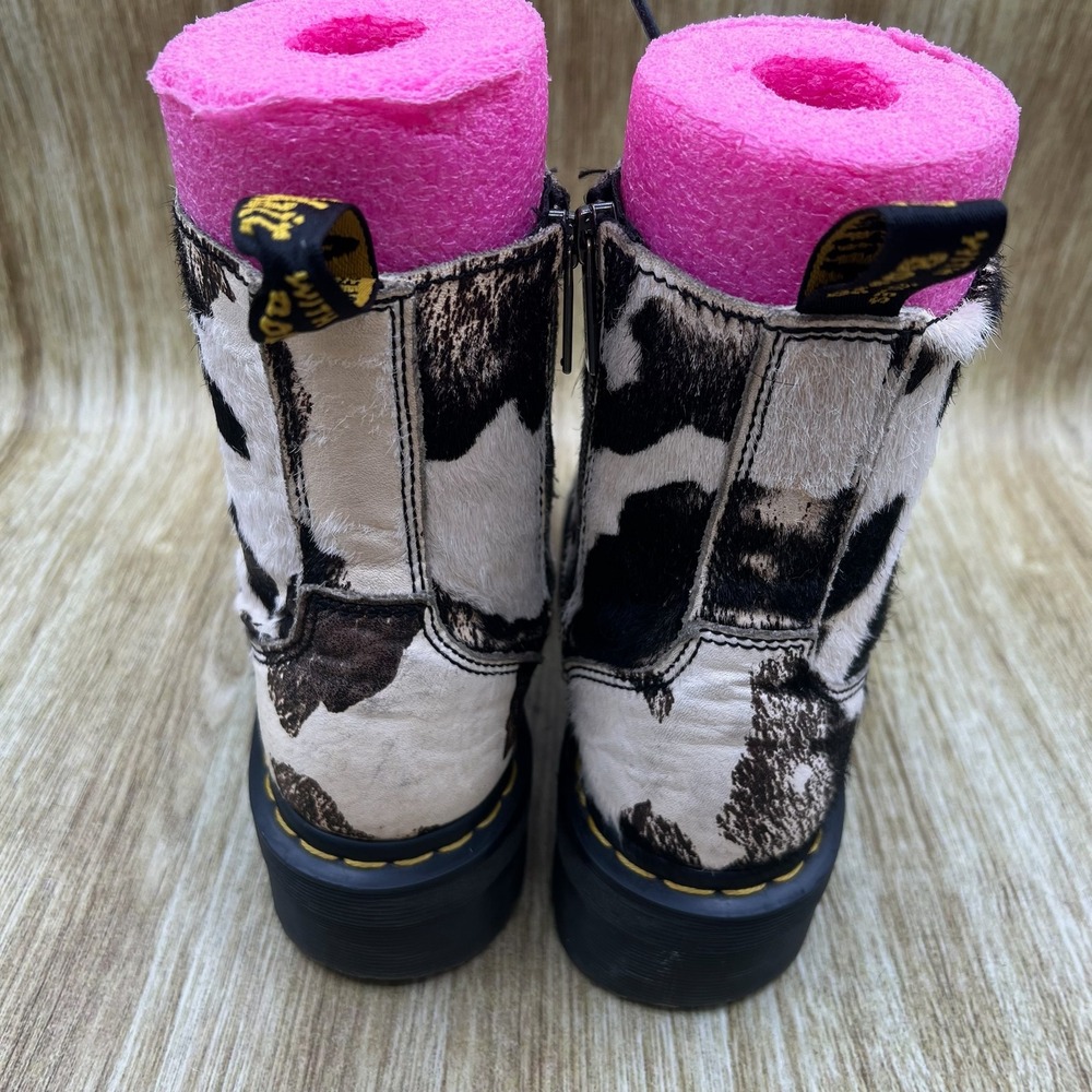 Dr. Martens Jadon Boots Women's Size 6 Cow Print Calf Hair-On Platform Shoes - Picture 4 of 9